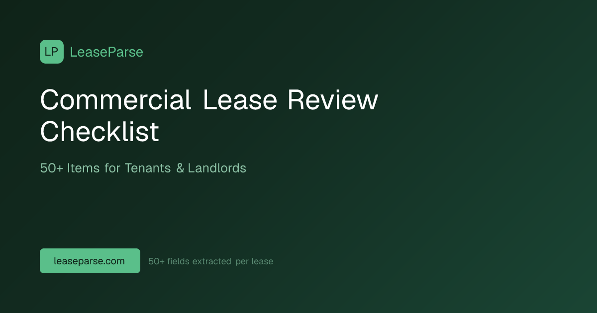 Commercial Lease Review Checklist: 50+ Items for Tenants & Landlords ...