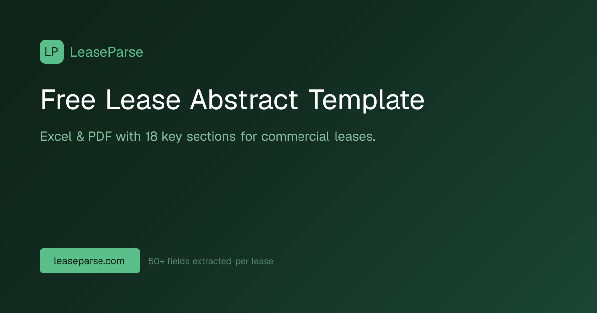 Free Lease Abstract Template (Excel & PDF) | LeaseParse