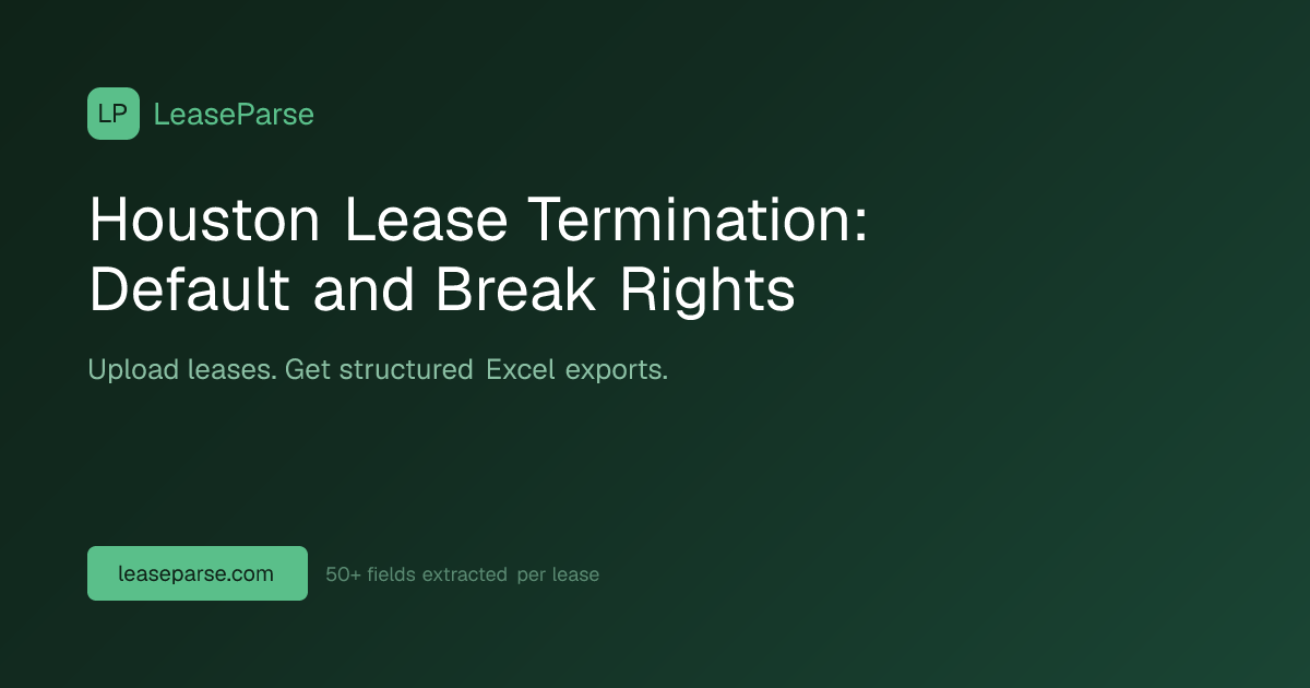 Houston Lease Termination: Default and Break Rights