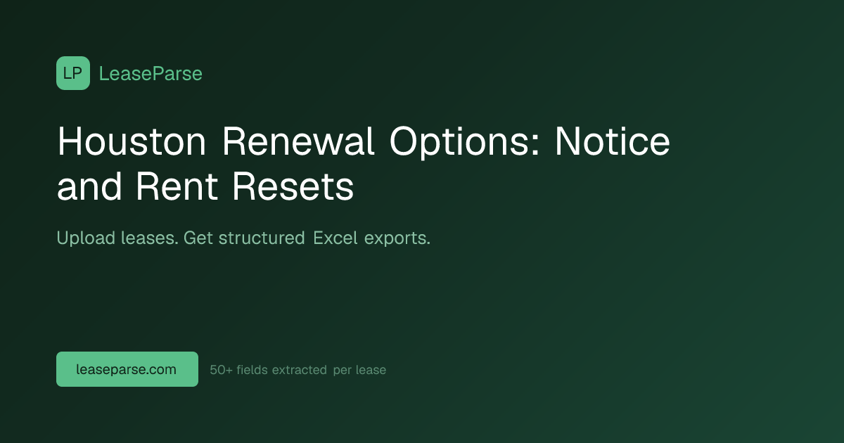 Houston Renewal Options: Notice and Rent Resets