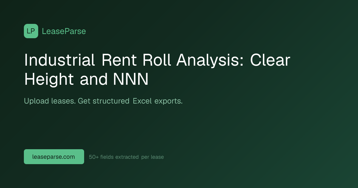 Industrial Rent Roll Analysis: Clear Height and NNN